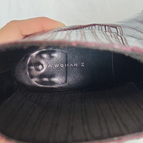 ZARA WOMAN crocodile Print Cowboy western dressy ankle Boots (Booties) 36 - Picture 7 of 9